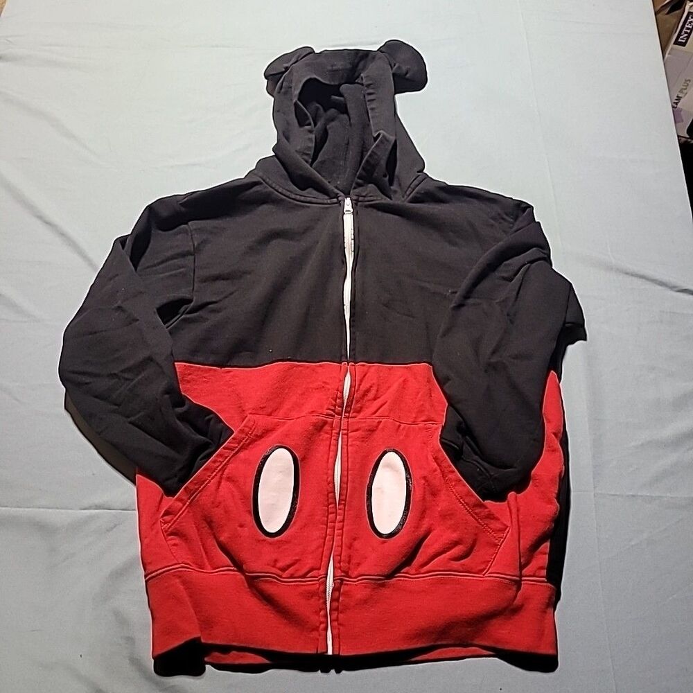 Disney Mickey Mouse Sweatshirt Costume Zipper Hoodie Mickey Ears Kids Sz XLarge